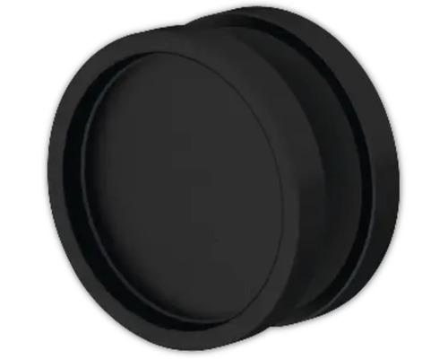 Paire de poignées encastrées Pertura Signe rondes à coller noir anodisé Ø 65 mm Capuchon de protection pour tuyaux