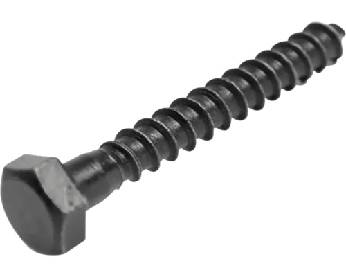 Holzschraube 6-Kant DIN 571 8x60 mm HCP schwarz 25 Stück Schraube mit Sechskantkopf