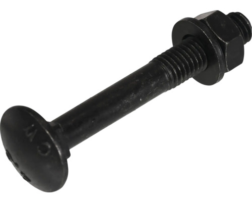 Schloßschraube m. Scheibe und Mutter M8x80 mm HCP schwarz 25 Stück Schlossschraube mit Mutter und Unterlegscheibe