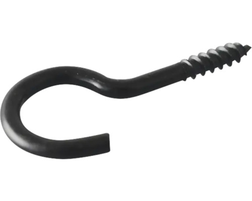Schraubhaken gebogen 3,3x40 mm HCP schwarz 50 Stück Ösenschraube aus Metall