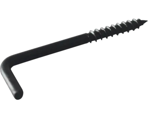 Schraubhaken gerade 3,3x40 mm HCP schwarz 50 Stück Winkelschraube aus Metall