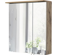 Armoire de toilette Möbelpartner Profil16 60 x 16 x 72 cm chêne nature 2 portes led