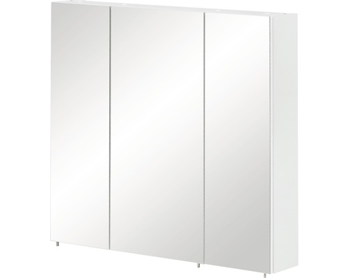 Armoire de toilette Möbelpartner Basic 70 x 16 x 70 cm blanc à haute brillance 3 portes