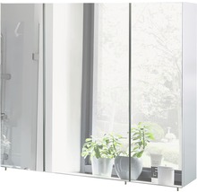 Spiegelschrank Möbelpartner Basic 90 x 16 x 70,7 cm weiß hochglanz 3-türig
