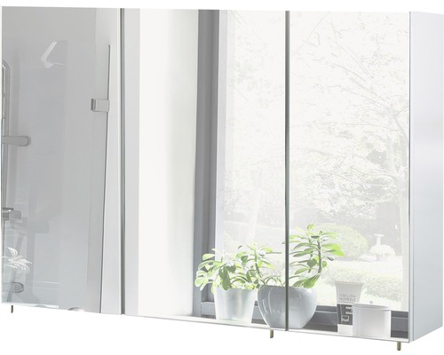 Spiegelschrank Möbelpartner Basic 120 x 16 x 70 cm weiß hochglanz 3-türig