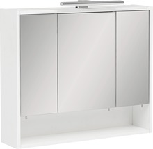 Spiegelschrank Möbelpartner Kimi 70 x 16 x 65 cm weiß 3-türig LED