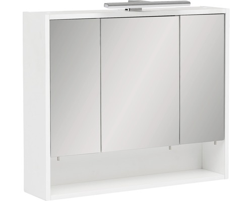 Armoire de toilette Möbelpartner Kimi 70 x 16 x 65 cm blanc 3 portes led