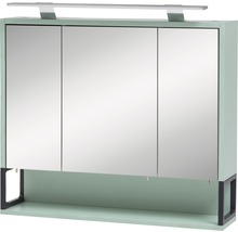 Spiegelschrank Möbelpartner Limone 70 x 16 x 68 cm mintgrün 3-türig LED