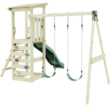 Spielturm mit Schaukel, Kletterwand und Rutsche für den Garten