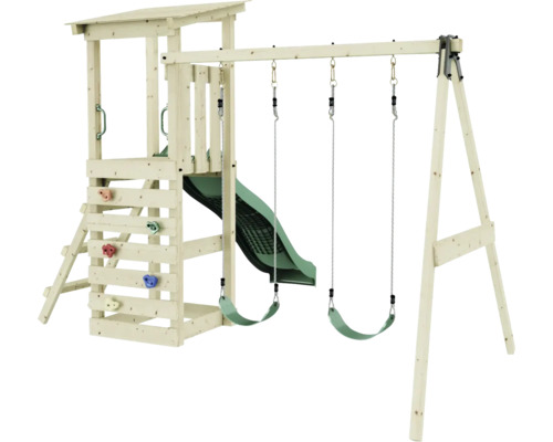 Tour de jeu avec balançoire, mur d''escalade et toboggan pour le jardin