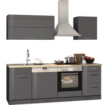 Cuisine complète avec appareils Held Möbel Mailand 220 cm gris haute brillance démontée 564.1.6211