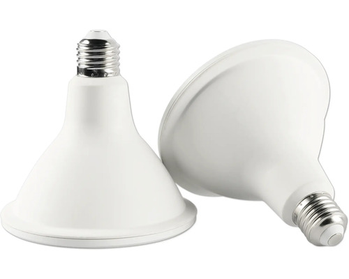 Zwei weiße Reflektorlampen mit Schraubsockel