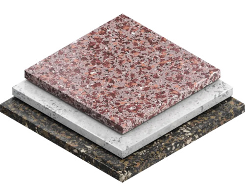 Gestapelte Terrassenplatten in verschiedenen Ausführungen