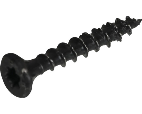 Vis pour panneaux de particules tête fraisée av. empreinte étoile 3x20 mm HCP noir 100 pièces Vis à bois noire avec entraînement Torx
