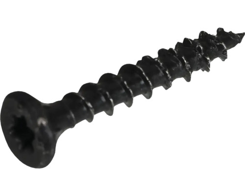 Spanplattenschraube Senkkopf m. I-Stern 3x30 mm HCP schwarz 100 Stück Einzelne schwarze Schraube mit Innensechsrund