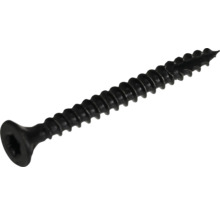 Schwarze Schraube mit Gewinde und Kreuzschlitz