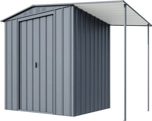 Abri de jardin en métal avec toit rapporté pour outils de jardin et outils