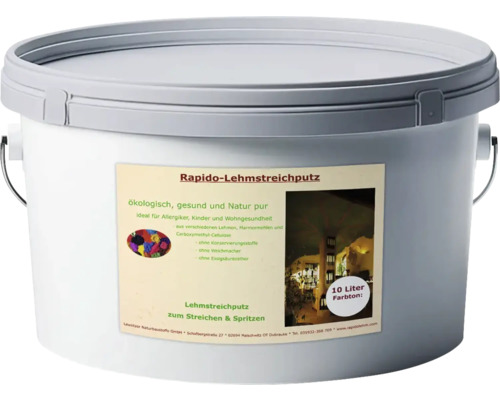 Eimer Rapido-Lehmstreichputz, 10 Liter, zum Streichen und Spritzen