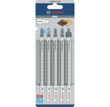 Lame de scie sauteuse Bosch T 344 DF Speed pour bois dur, 5 pces