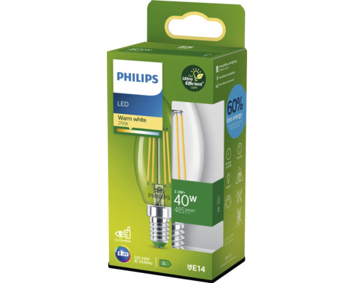 Philips LED-Lampe, warmweiß, 40 Watt, E14, in Verpackung