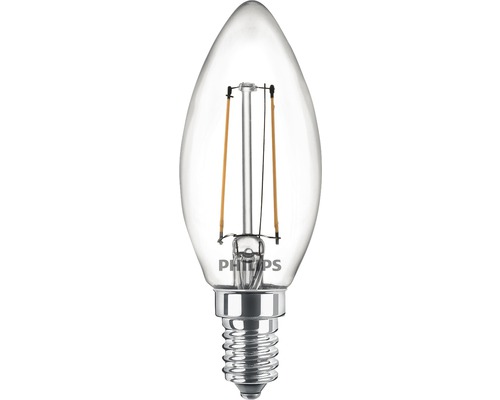Ampoule flamme LED B35 transparente E14/2W(25W) 250 lm 2700 K blanc chaud