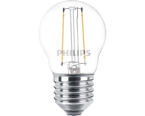Ampoule sphérique LED P45 transparente E27/2W(25W) 250 lm 2700 K blanc chaud