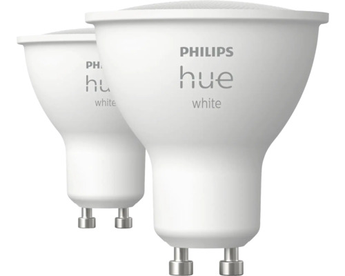 Spot Philips hue W à intensité lumineuse variable GU10/4,2W white 2 pièces