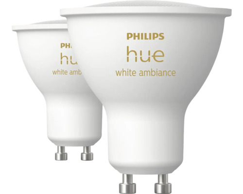 Spot Philips hue WA à intensité lumineuse variable GU10/4,2W white 2 pièces