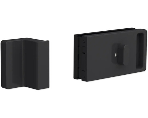Serrure de porte vitrée coulissante Pertura Guro verrou de sanitaires/WC noir Loquet de porte en métal
