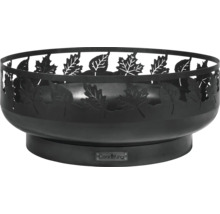 Feuerschale aus Metall mit Blattmuster