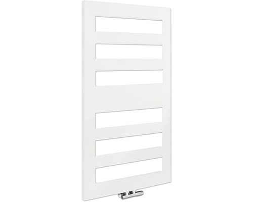 Weißer Badheizkörper mit horizontalen Heizrohren