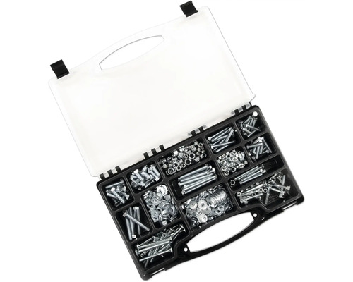 Sortimentskasten mit Schrauben, Muttern und Unterlegscheiben