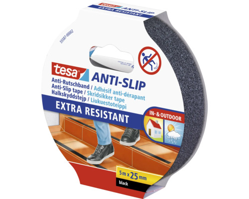 tesa Ruban antidérapant noir 5m x 25mm