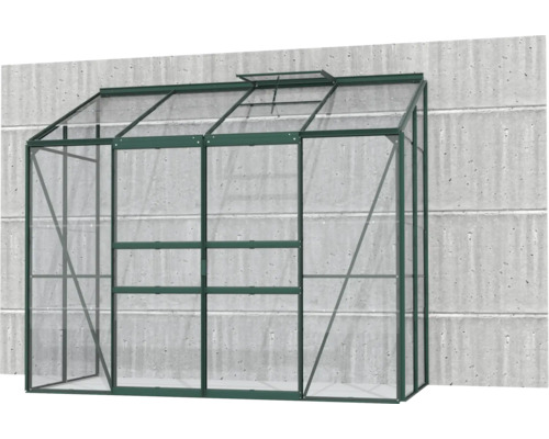 Serre avec façade en verre et structure à cadre