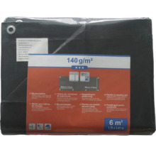 Bâche de protection noire, 1,76 mètre sur 3,41 mètres