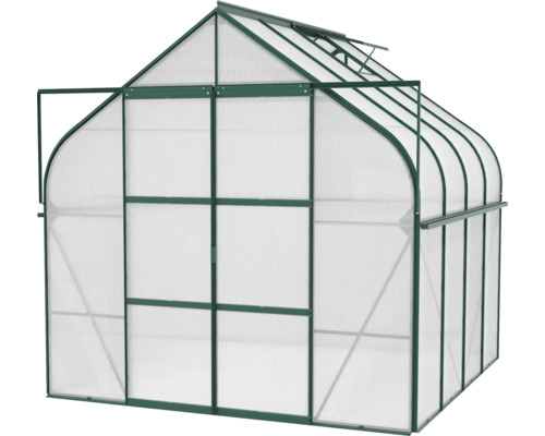 Serre avec porte ouverte