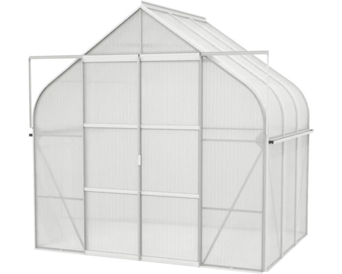 Serre avec plaques en polycarbonate et cadre en aluminium