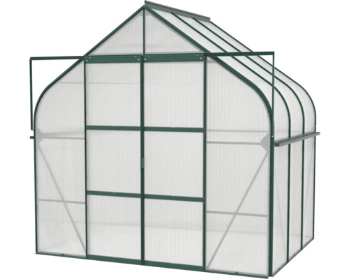 Gewächshaus mit Polycarbonatplatten und Metallrahmen