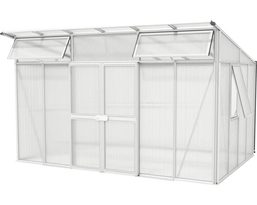 Serre avec fenêtres et porte