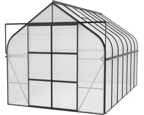 Serre avec cadre en aluminium et panneaux en polycarbonate