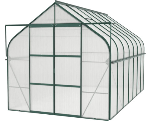 Serre avec plaques en polycarbonate et cadre