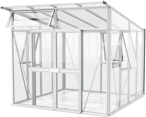 Serre avec cadre en aluminium et fenêtres ouvertes pour le jardinage