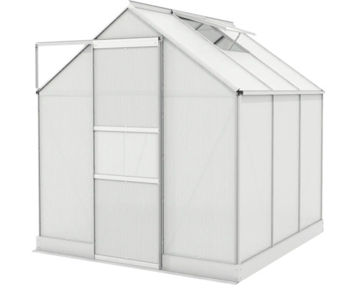 Serre avec porte coulissante et fenêtre de toit pour le jardin