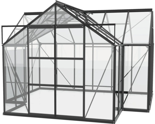 Gewächshaus mit Glas und Metallrahmen