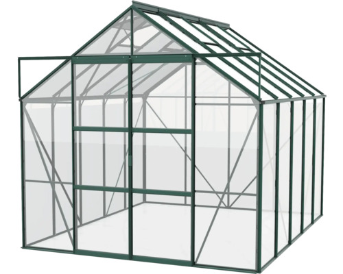 Serre avec porte ouverte