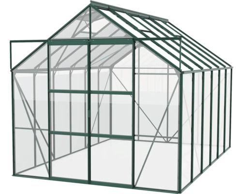 Gewächshaus mit Aluminiumrahmen und Glasscheiben