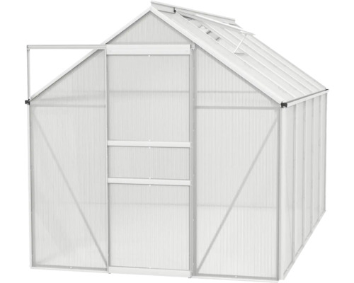 Serre avec porte ouverte