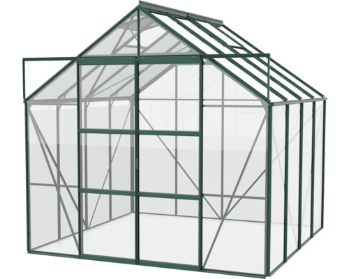 Serre avec verre et cadre métallique