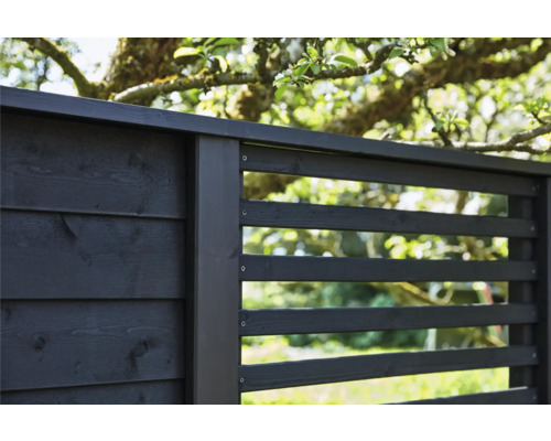 Clôture en bois avec lattes horizontales pour le jardin