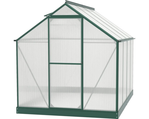 Serre de jardin avec plaques en polycarbonate et cadre en métal